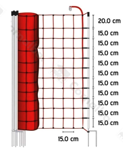 Immagine di Rete Antilupi H170+15 - 25mt - EURONETZ - 2Punte ELETTRIFICABILE