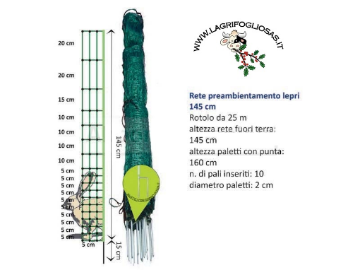 Immagine di Rete Preambientamento Lepri h145cm 25mt