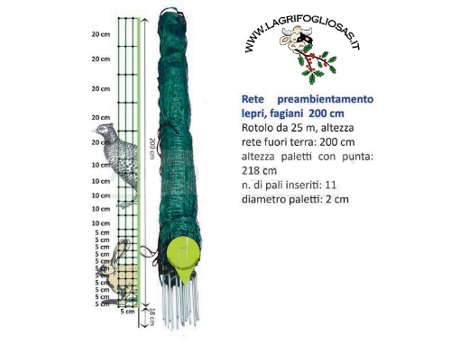 Immagine di Rete elettrificabile per Fagiani e Selvaggina h200cm L25mt